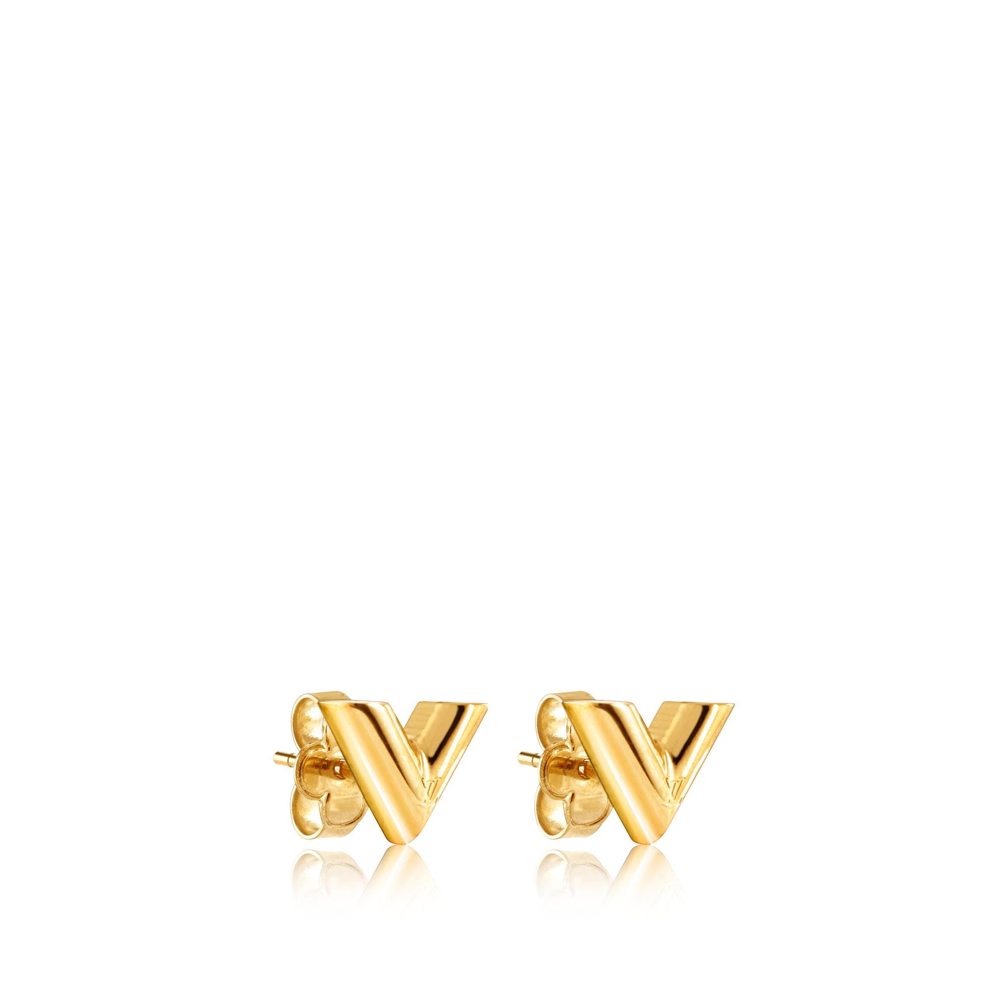 Louis Vuitton Essential V Stud Earrings in Gold – Accessories M68153