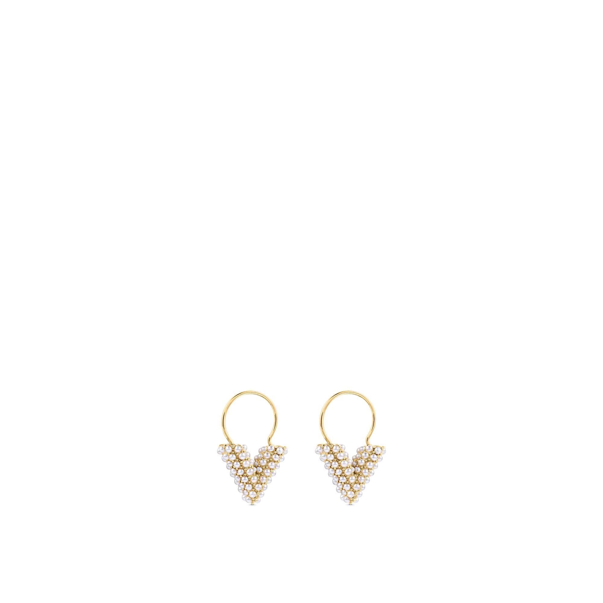 Louis Vuitton Essential V Perle Earrings in White - Accessories M68362