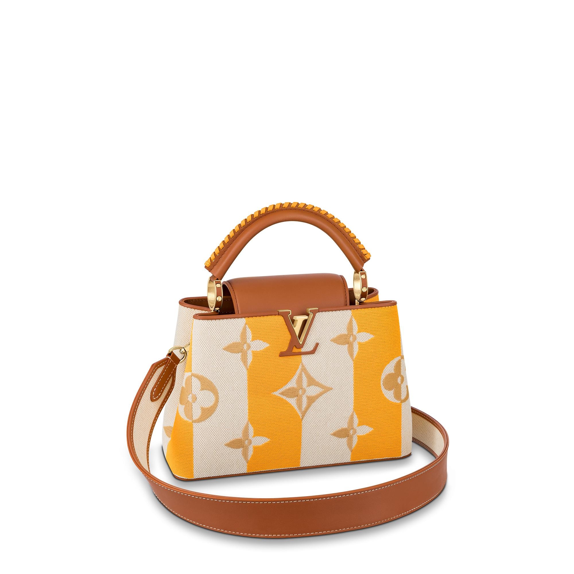 Louis Vuitton LV Women Capucines BB Handbag Yellow Smooth Calfskin and  Embroidered Canvas - LULUX