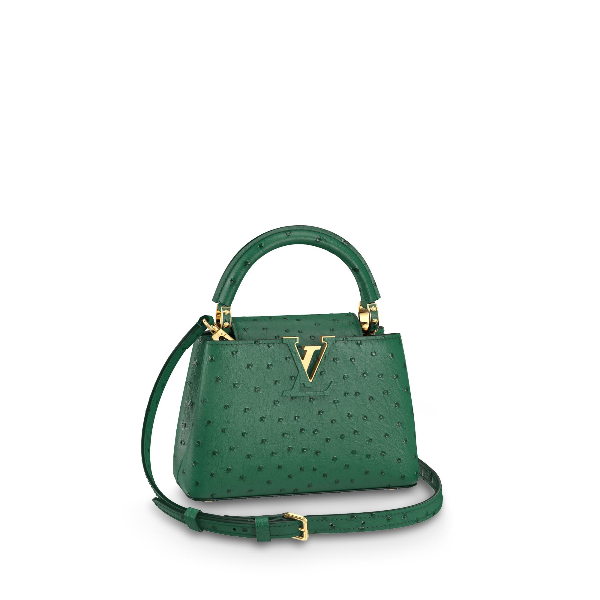 Louis Vuitton Capucines Mini Ostrich Leather in Green – WOMEN – Handbags N93483