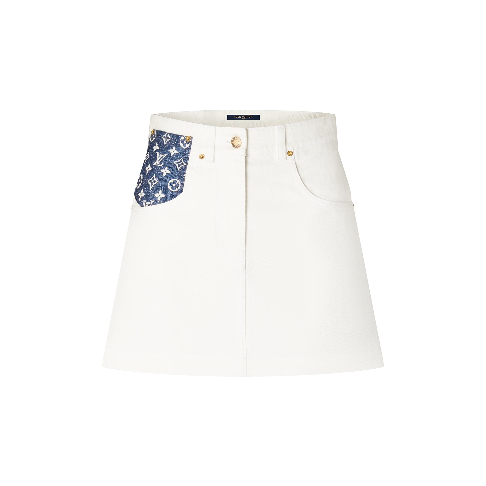 Louis Vuitton Monogram Pocket Mini Skirt in White – WOMEN – Ready-to-Wear 1A9QSO