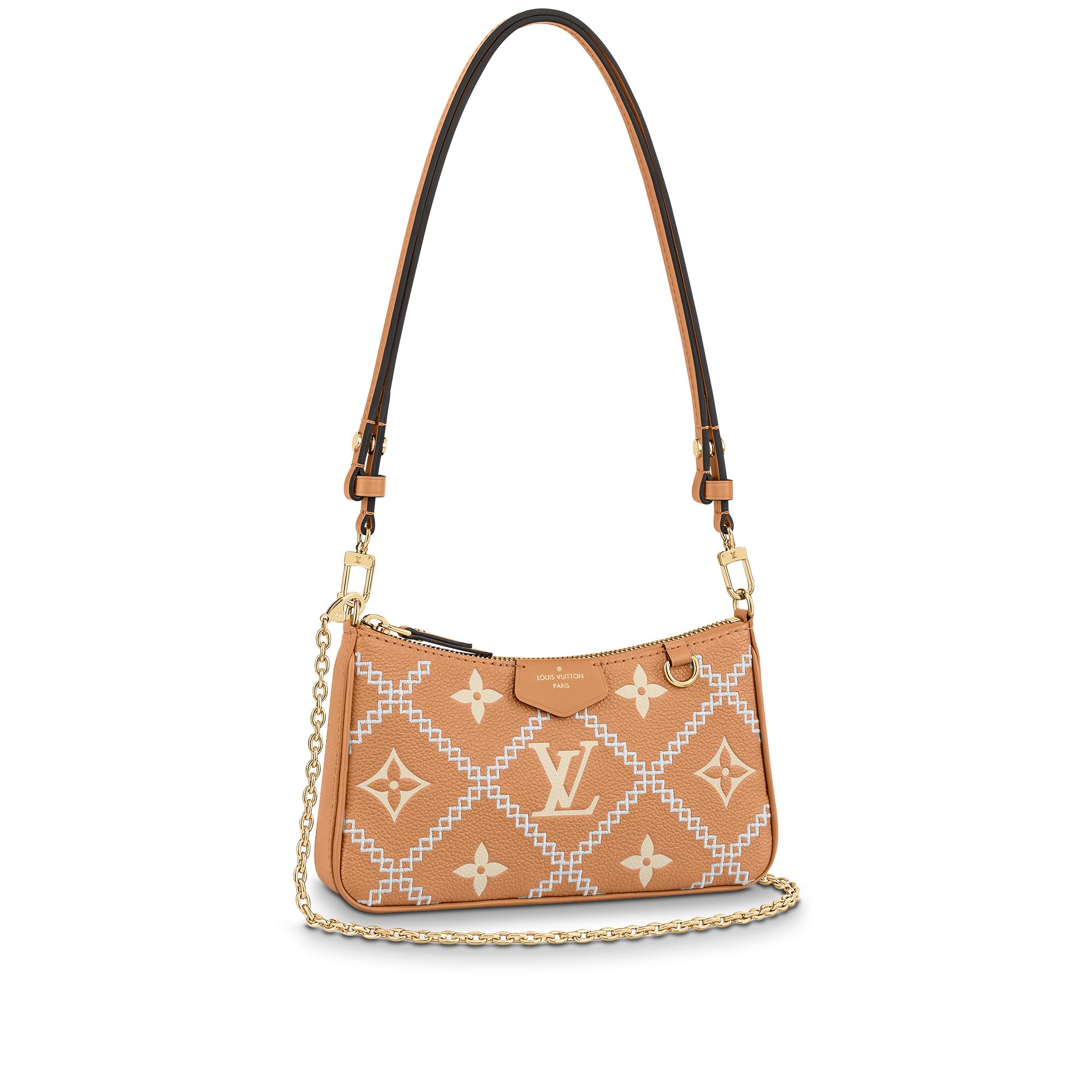 Louis Vuitton Easy Pouch On Strap Monogram Empreinte Leather in Beige ...