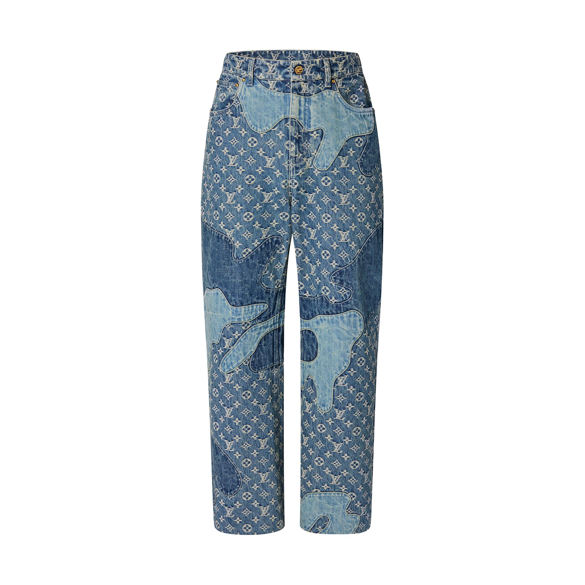Louis Vuitton Monogram Patchwork Denim Pants in Blue – MEN – Ready-to-Wear 1A9GGV