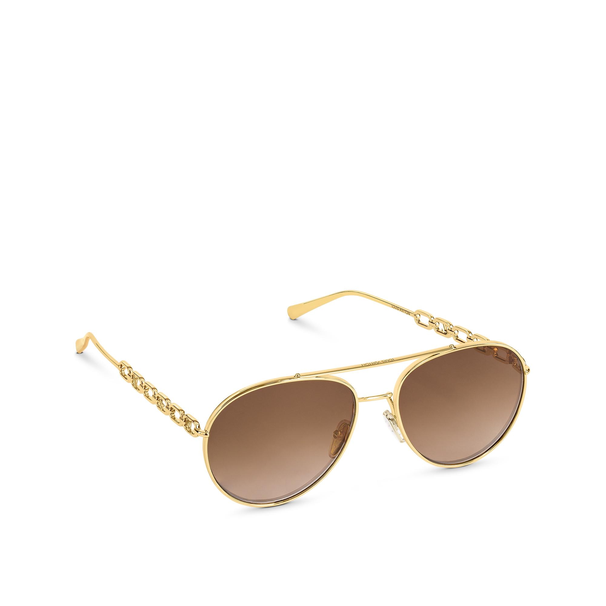 Louis Vuitton My LV Chain Pilot Sunglasses in Gold – WOMEN – Accessories Z1539W
