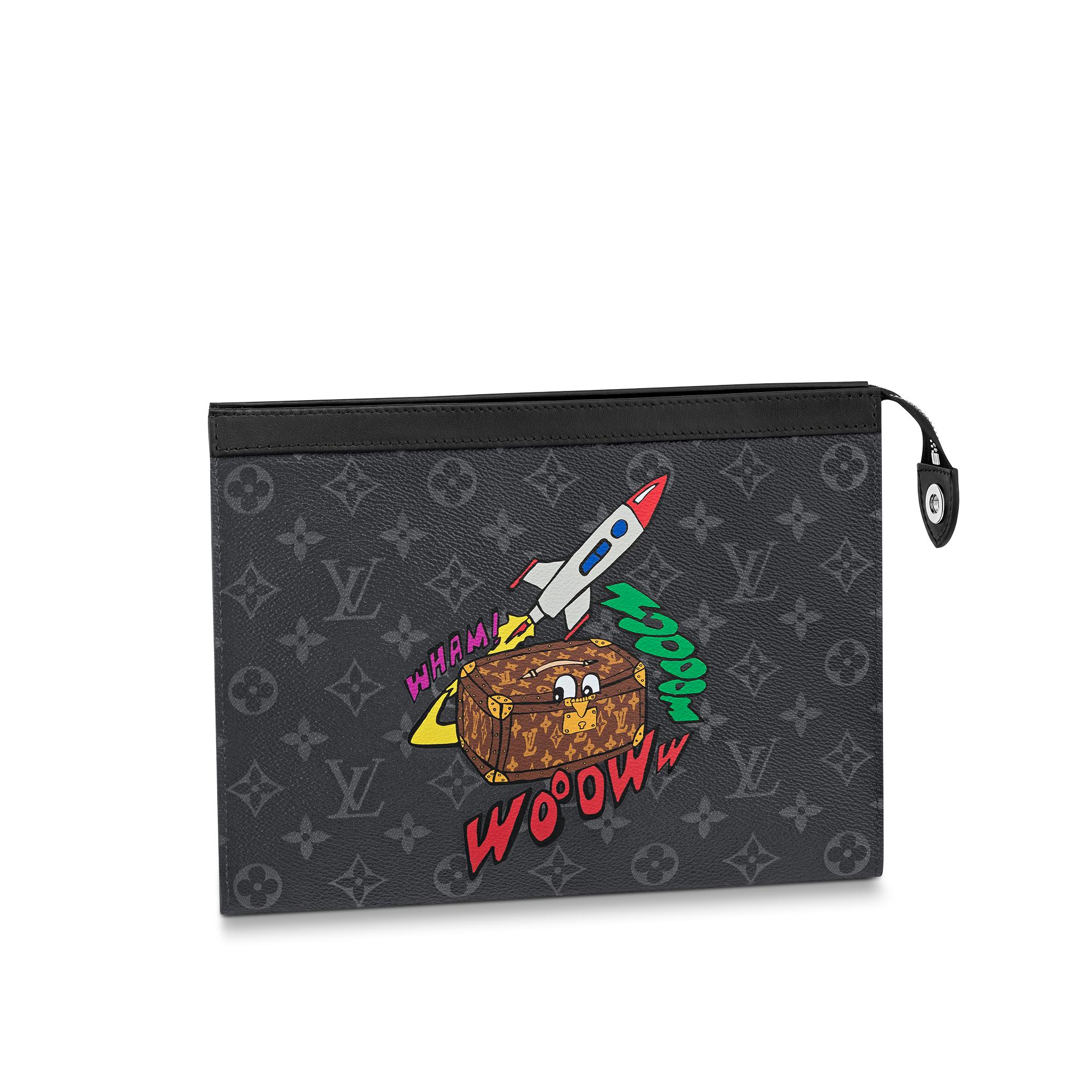 Louis Vuitton Pochette Voyage MM Monogram Eclipse Canvas in Red – Art Of Living – Trunks and Travel M80914