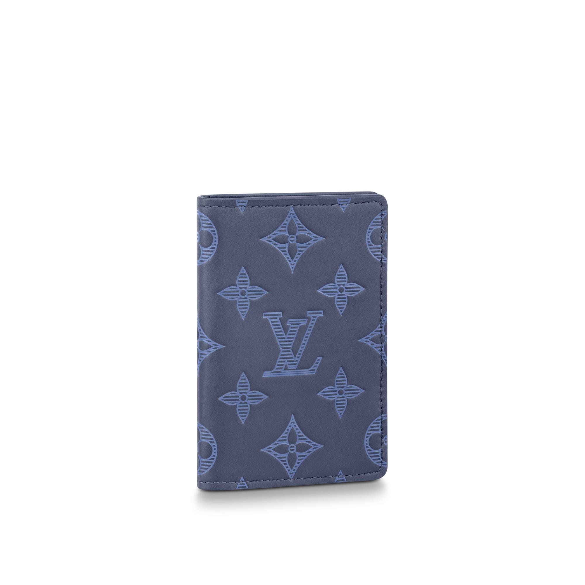 Louis Vuitton Pocket Organizer Monogram Shadow in Blue – MEN – Small Leather Goods M80421
