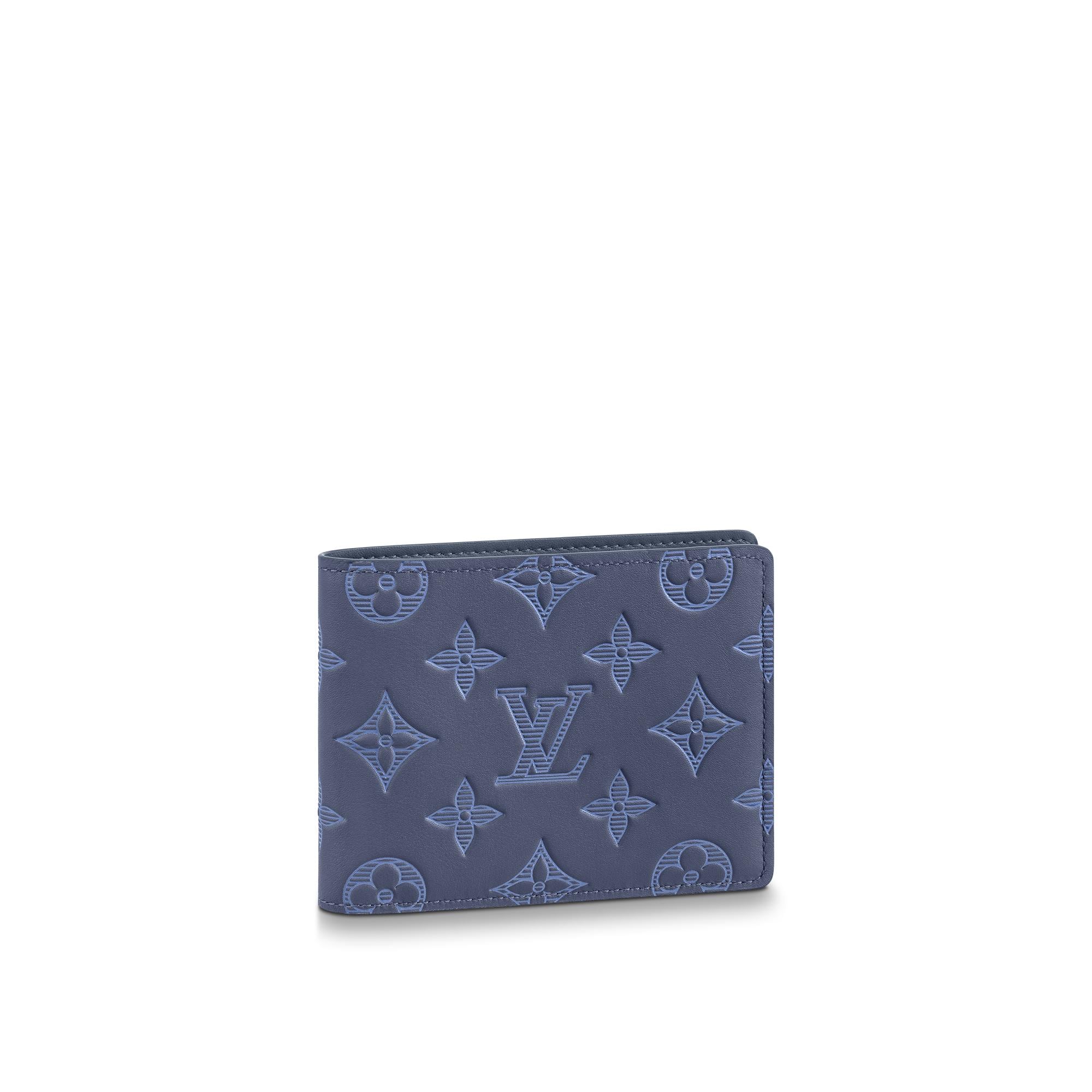 Louis Vuitton Multiple Wallet Monogram Shadow in Blue – MEN – Small Leather Goods M80422