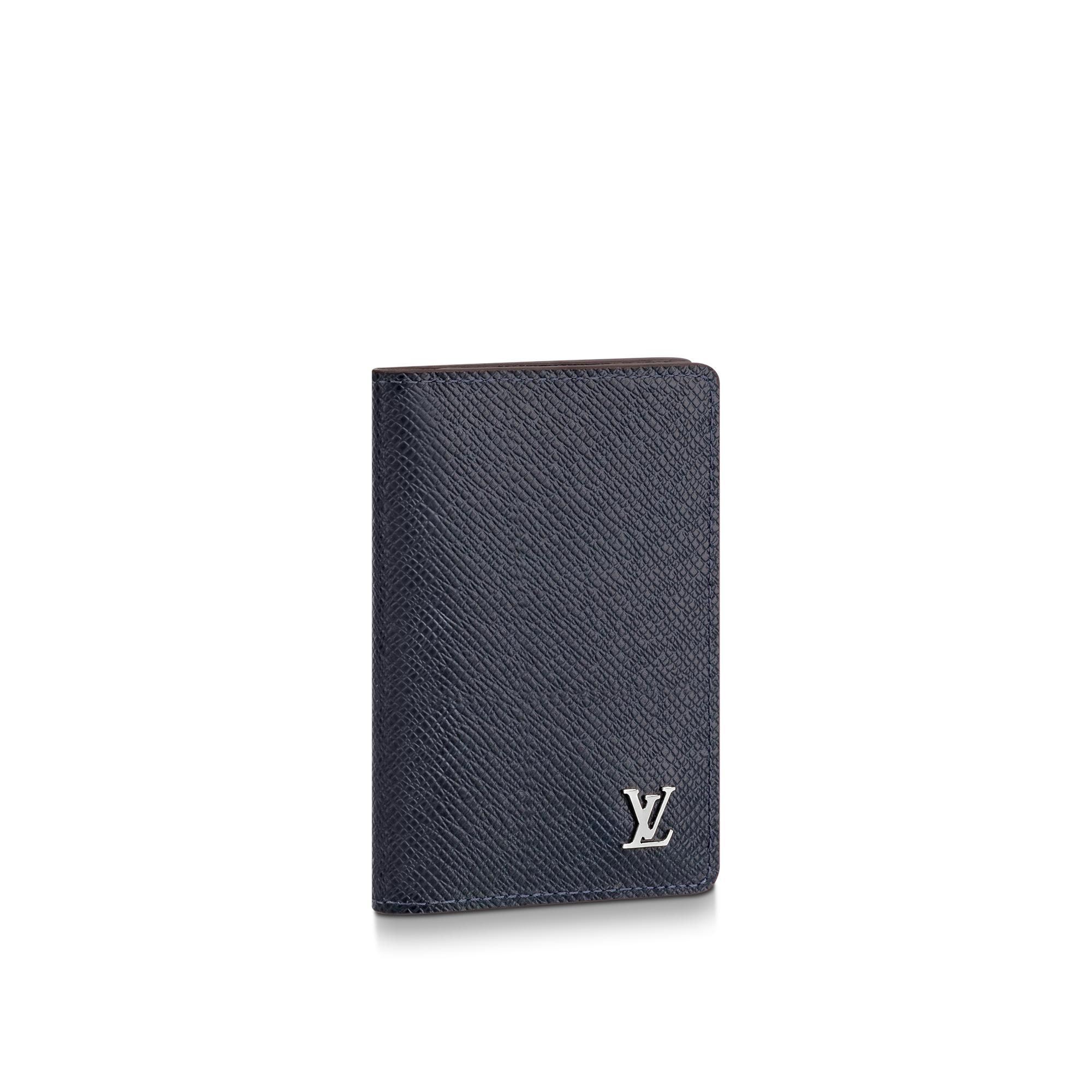 Louis Vuitton Pocket organizer Taiga Leather in Blue – MEN – Small Leather Goods M30293