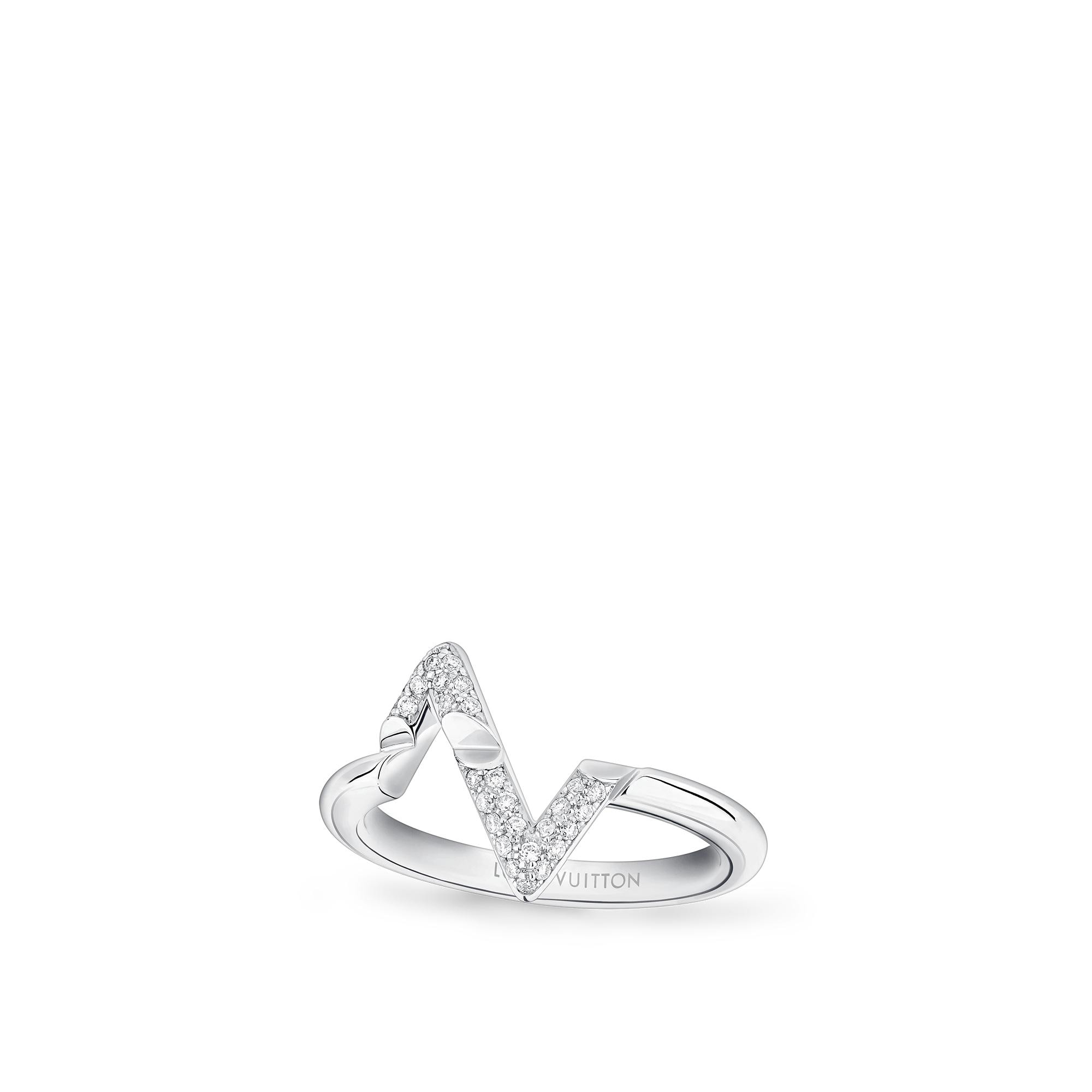 Louis Vuitton LV Volt Upside Down Ring, White Gold And Diamonds – WOMEN – Jewelry Q9Q31A
