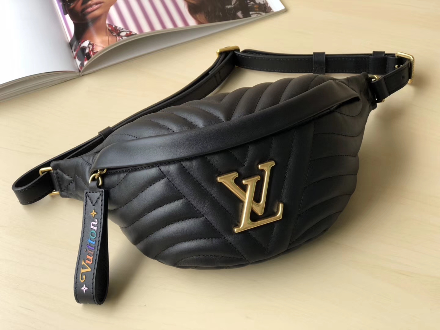 Louis Vuitton Smooth Calf Leather New Wave Bum Bag M53750 Black Noir M53750 245 00 Purse Best