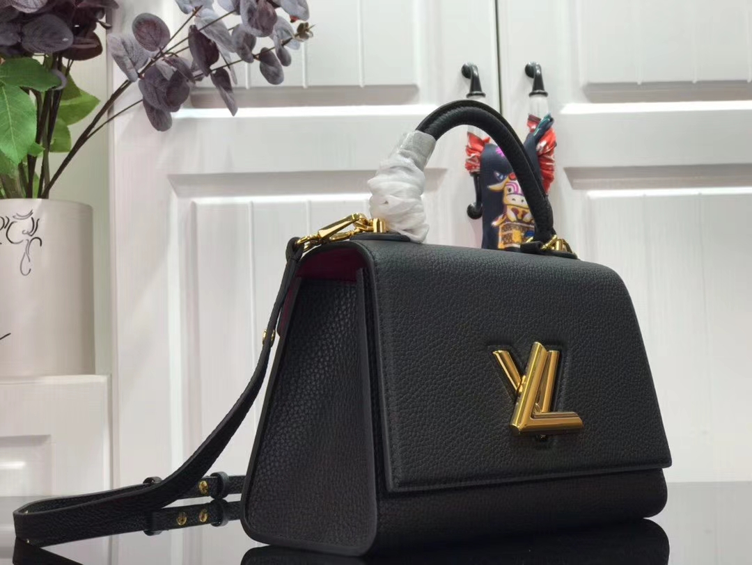 Louis Vuitton Twist One Handle Bb 2Way Handbag Noir Taurillon Leather  M59091
